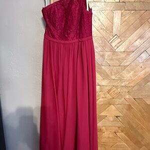 Azazie One Shoulder Dress in Burgundy